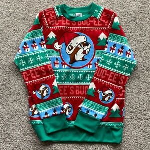 Buc-ees Bucees Beaver Christmas Holiday Ugly Sweater Large
